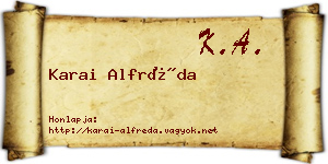 Karai Alfréda névjegykártya